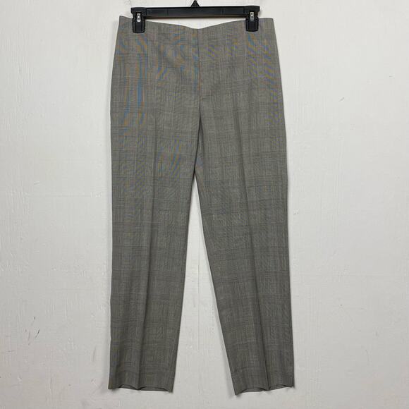 St. John Houndstooth Plaid Slim Leg Side Zip Ankle Pants Size 4 - Picture 1 of 8